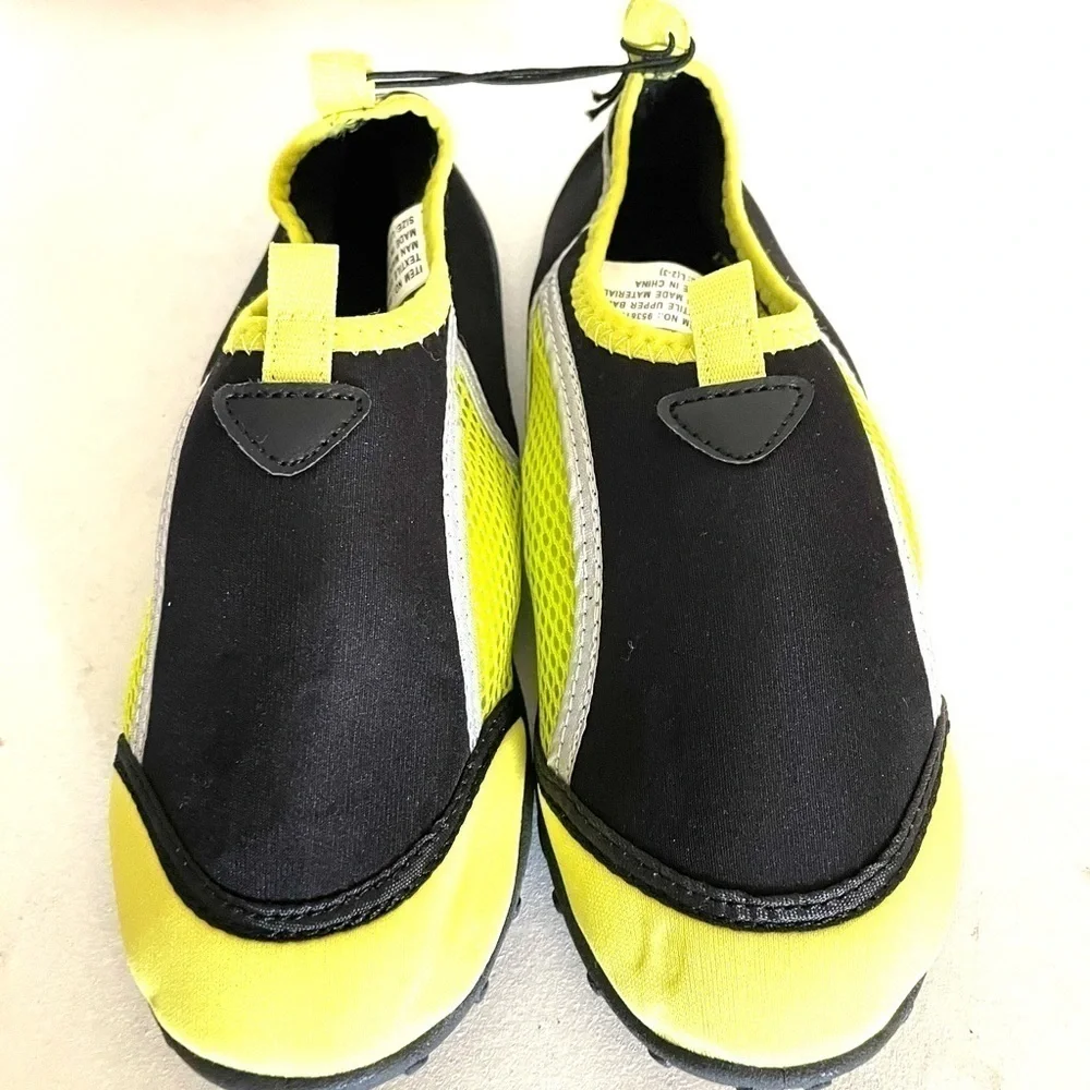SUN & SKY kids black & yellow mesh water shoes -L